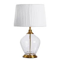 Настольная лампа Baymont A5059LT-1PB Arte Lamp белая 1 лампа, основание медь металл стекло в стиле современный 