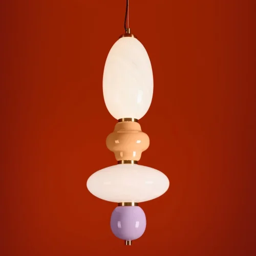 Светильник подвесной LED Solare FR5594PL-L15B Freya белый разноцветный на 1 лампу, основание чёрное в стиле мемфис современный фото 4 Светильник подвесной LED Solare FR5594PL-L15B Freya белый разноцветный на 1 лампу, основание чёрное в стиле мемфис современный фото 4