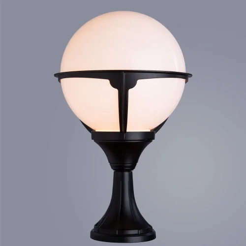 Парковый светильник MONACO A1494FN-1BK Arte Lamp уличный IP44 чёрный 1 лампа, плафон белый в стиле современный E27 фото 2