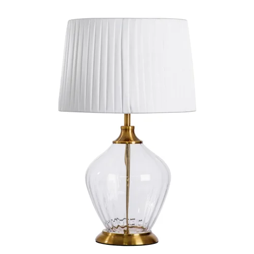 Настольная лампа Baymont A5059LT-1PB Arte Lamp белая на 1 лампу, основание медь металл стекло в стиле современный 