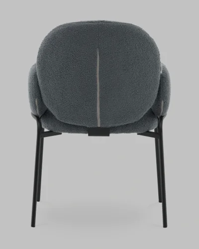 Стул с подлокотниками Моллек букле темно-серый УТ000041636 Stool Group, серый/букле, ножки/сталь/чёрный, размеры - ***** фото 4