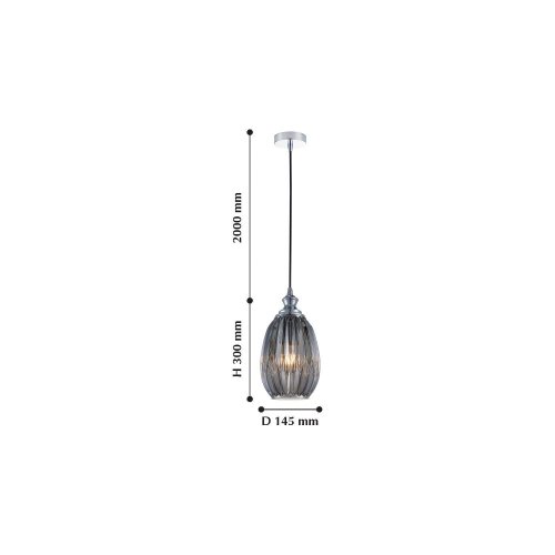 Светильник подвесной Corruga 2186-1P Favourite серый прозрачный 1 лампа, основание хром в стиле современный  фото 2