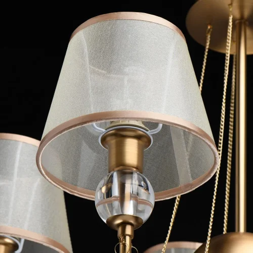 Люстра на штанге Федерика 684011505 MW-Light бежевая на 5 ламп, основание матовое золото в стиле классический  фото 6