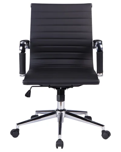 Офисное кресло для руководителей 118B-LMR CLAYTON, цвет чёрный Dobrin, чёрный/экокожа, ножки/металл/хром, размеры - 870*950***680* фото 6