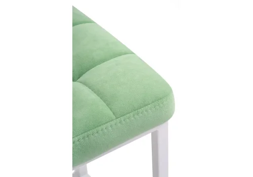 Барный стул Лофт катания минт / белый матовый 507426 Woodville, зелёный/велюр, ножки/металл/белый, размеры - ****350*350 фото 5