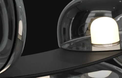 Светильник подвесной LED BOSQUE SP7 L3000 BLACK/TRANSPARENT Crystal Lux прозрачный на 7 ламп, основание чёрное в стиле современный фото 6