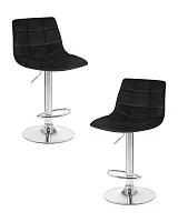 Стул барный набор 2 шт. SET-2 5017-LM TAILOR, цвет сиденья черный велюр (MJ9-101), цвет основания хром Dobrin, /велюр, ножки/металл/хром, размеры - 920*1130***470*490 Стул барный набор 2 шт. SET-2 5017-LM TAILOR, цвет сиденья черный велюр (MJ9-101), цвет основания хром Dobrin, /велюр, ножки/металл/хром, размеры - 920*1130***470*490