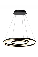 Светильник подвесной LED Triniti 46402/99/30 Lucide чёрный на 3 лампы, основание чёрное в стиле современный кольца