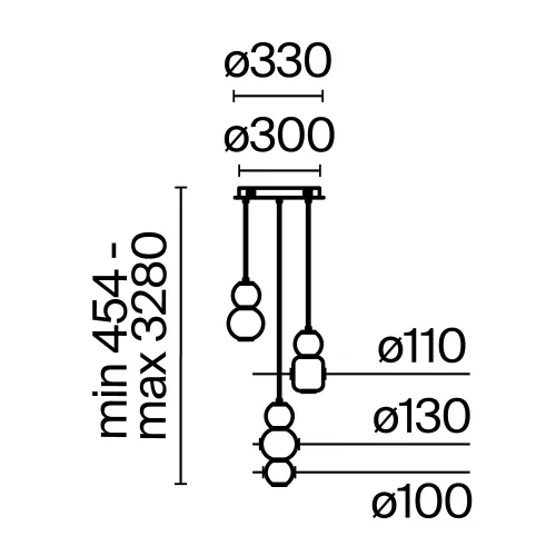 Светильник подвесной LED Drop MOD273PL-L33G3K Maytoni серый янтарный на 3 лампы, основание золотое в стиле современный каскад фото 11