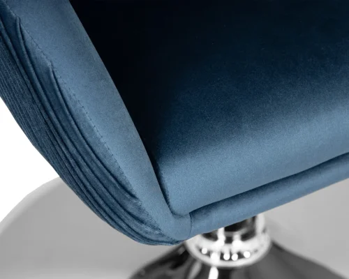 Кресло дизайнерское  8600-LM,  цвет сиденья синий велюр (1922-20), цвет основания хром Dobrin, синий/велюр, ножки/металл/хром, размеры - 750*900***600*570 фото 7