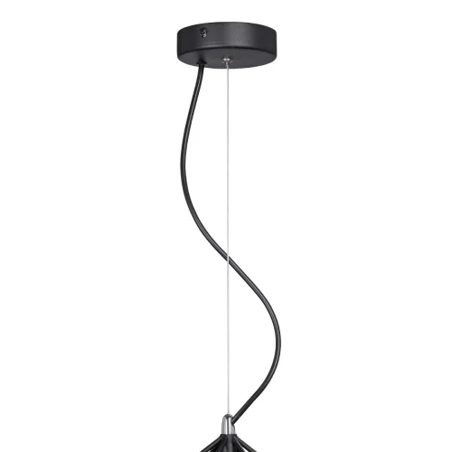 Светильник подвесной V4571-1/1S Vitaluce чёрный серый 1 лампа, основание чёрное в стиле лофт  фото 4