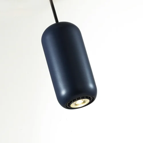 Светильник подвесной Cocoon 5060/1C Odeon Light синий 1 лампа, основание чёрное в стиле современный трубочки фото 5