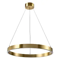 Люстра подвесная LED с пультом Saturno 748033 Lightstar золотая на 1 лампа, основание золотое в стиле минимализм кольца с пультом