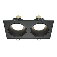 Светильник точечный Zoom DL033-2-02B Maytoni чёрный 2 лампы, основание чёрное в стиле модерн хай-тек 