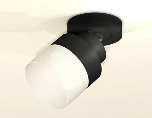 Светильник накладной XM8102021 Ambrella light белый 1 лампа, основание чёрное в стиле хай-тек круглый фото 2