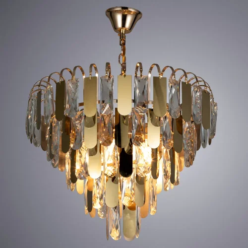 Люстра подвесная Vivien A2719SP-6GO Arte Lamp прозрачная на 6 ламп, основание золотое в стиле модерн  фото 3