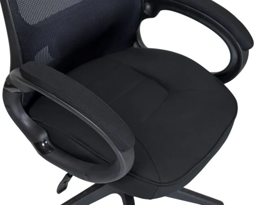 Офисное кресло для руководителей 109BL_Black-LMR STEVEN BLACK, чёрный пластик, чёрная ткань Dobrin, чёрный/сетка, ножки/металл/чёрный, размеры - 1210*1270***720*720 фото 7
