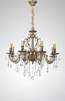 Люстра подвесная BARLETTA 1730.8 antique Lucia Tucci без плафона на 8 ламп, основание бронзовое в стиле классический 