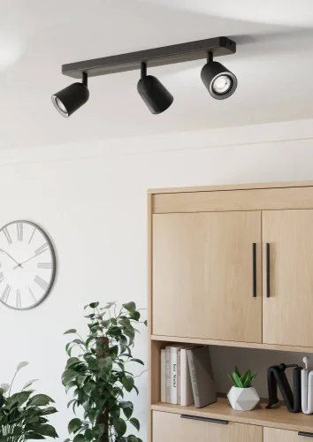 Спот с 3 лампами Camaldoli 901954 Eglo чёрный GU10 в стиле современный фото 2 Спот с 3 лампами Camaldoli 901954 Eglo чёрный GU10 в стиле современный фото 2