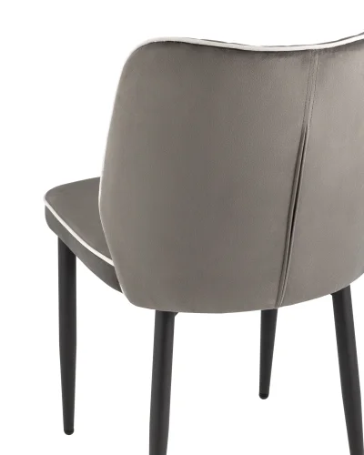 Стул Лоренс NEW, велюр антрацитовый УТ000035606 Stool Group, серый/велюр, ножки/металл/чёрный, размеры - ****490*630 фото 5