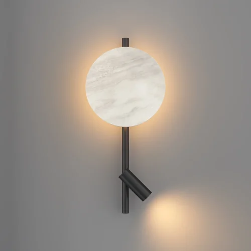 Бра LED MOD450WL-L9W3K Solution Maytoni чёрный на 1 лампу, основание белое чёрное в стиле современный хай-тек для чтения отражённый свет фото 5