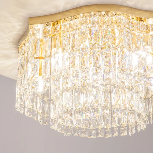 Люстра потолочная Dune DIA005CL-06G Maytoni прозрачная на 6 ламп, основание золотое в стиле современный фото 3