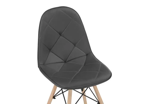Деревянный стул Kvadro 1 gray / wood 15734 Woodville, серый/экокожа, ножки/массив бука/натуральный, размеры - ****440*510 фото 5
