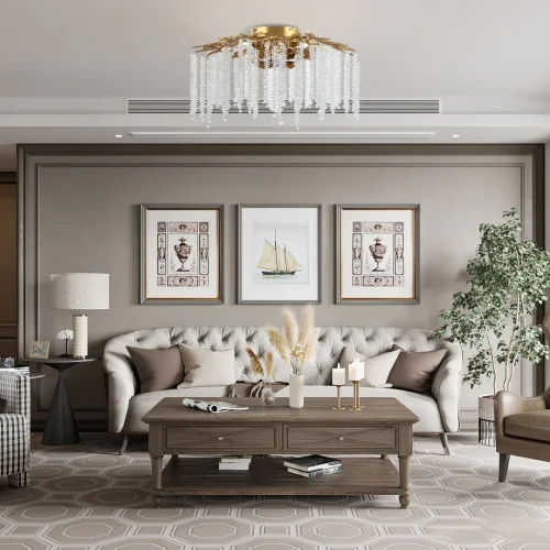 Люстра потолочная Милано-3 23312.700.6.G9.A IB Артемилано прозрачная на 6 ламп, основание бронзовое в стиле флористика современный ветви фото 2