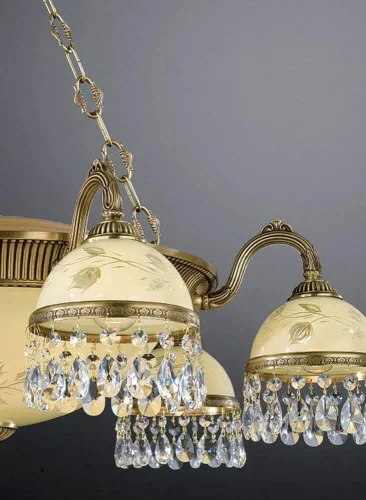 Люстра подвесная  L 6206/6+4 Reccagni Angelo жёлтая на 10 ламп, основание античное бронза в стиле классический  фото 3