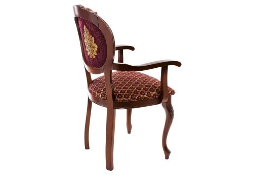 Деревянный стул Adriano 2 вишня / патина 438332 Woodville, бордовый/ткань, ножки/массив бука дерево/вишня, размеры - ****560*550 фото 4