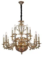 Люстра подвесная FIRENZE 1780.15.3 antique gold Lucia Tucci без плафона на 18 ламп, основание золотое в стиле классический Люстра подвесная FIRENZE 1780.15.3 antique gold Lucia Tucci без плафона на 18 ламп, основание золотое в стиле классический