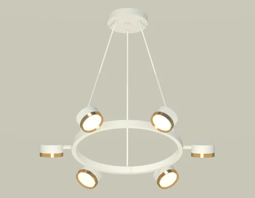 Светильник подвесной XB9191152 Ambrella light белый золотой 6 ламп, основание белое в стиле хай-тек современный 