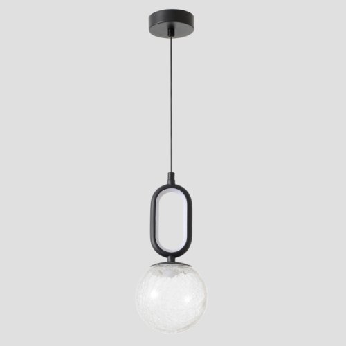 Светильник подвесной ЛЕД CATKIN SP1.1 Crystal Lux белый на 1 лампу, основание чёрное в стиле современный фото 2