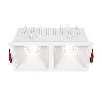 Светильник точечный Alfa LED DL043-02-10W3K-SQ-W Maytoni белый 2 лампы, основание белое в стиле современный 