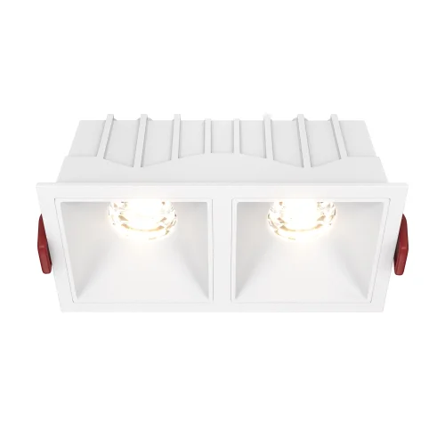 Светильник точечный Alfa LED DL043-02-10W3K-SQ-W Maytoni белый 2 лампы, основание белое в стиле современный 