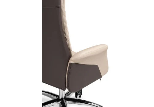 Компьютерное кресло Avrora beige / brown 15820 Woodville, бежевый/искусственная кожа экокожа, ножки/металл/хром, размеры - *1280***710*620 фото 8