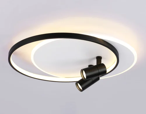 Светильник потолочный LED с пультом FL51392 Ambrella light чёрный белый 1 лампа, основание белое в стиле хай-тек современный с пультом фото 5