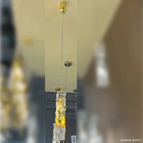 Светильник подвесной PRIMAVERA SP1 GOLD Crystal Lux прозрачный на 1 лампу, основание золотое в стиле современный фото 4
