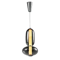 Светильник подвесной LED Vapor 4254-2P Favourite серый чёрный на 2 лампы, основание хром в стиле современный 
