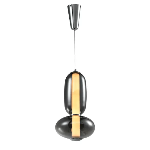 Светильник подвесной LED Vapor 4254-2P Favourite серый чёрный на 2 лампы, основание хром в стиле современный 