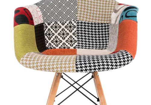 Деревянный стул Multicolor 11730 Woodville, разноцветный/ткань, ножки/дерево/бежевый, размеры - ****640*600 фото 5