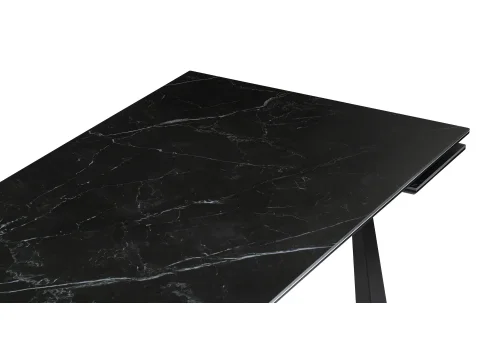 Керамический стол Бэйнбрук 140х80х76 черный мрамор / черный 530827 Woodville столешница мрамор черный из керамика фото 6