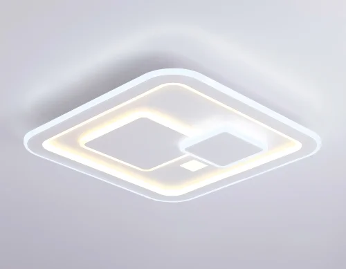 Светильник потолочный LED с пультом FA7712 Ambrella light белый 1 лампа, основание белое в стиле современный хай-тек с пультом фото 5