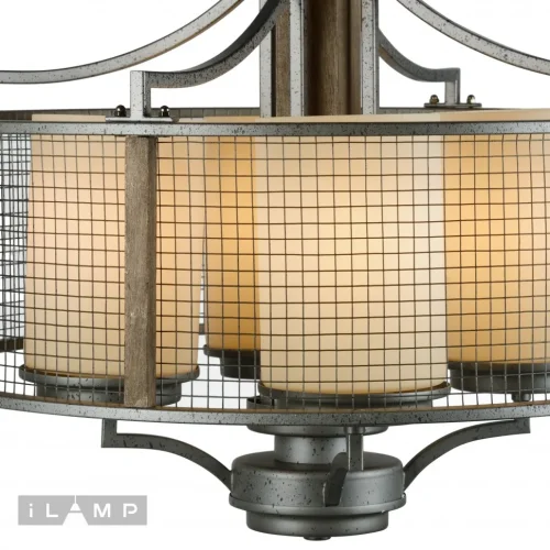 Люстра подвесная Twiga Loft6193-4 iLamp белая на 4 лампы, основание чёрное в стиле современный  фото 4