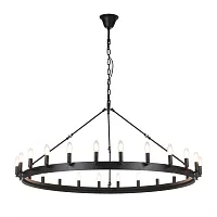 Люстра подвесная Смитсон CL470124 Citilux без плафона на 24 лампы, основание чёрное в стиле замковый кантри лофт 