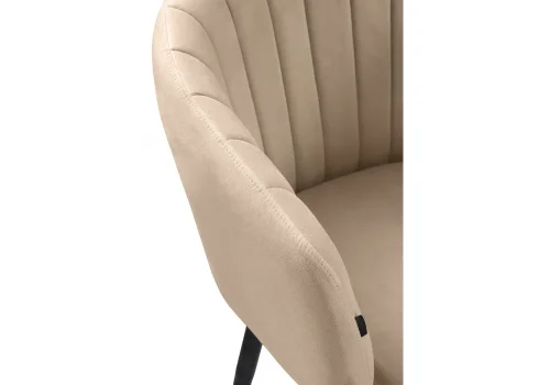 Деревянный стул Моншау черный / velutto 05 462136 Woodville, бежевый/велюр, ножки/металл/чёрный, размеры - ****600*530 фото 7