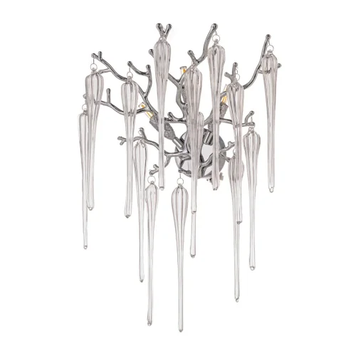 Бра Tavenna H 2.26.101 N Dio D'Arte прозрачный на 2 лампы, основание никель в стиле флористика современный классический капли ветви