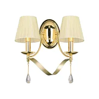 Бра Amabilis 2596-2W Favourite бежевый 2 лампы, основание золотое в стиле арт-деко 