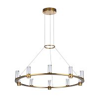 Люстра подвесная LED Defance 7144/70L Odeon Light прозрачная на 8 ламп, основание бронзовое в стиле современный классический кольца
