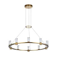 Люстра подвесная Defance 7144/70L Odeon Light прозрачная на 8 ламп, основание бронзовое в стиле классический современный кольца Люстра подвесная Defance 7144/70L Odeon Light прозрачная на 8 ламп, основание бронзовое в стиле классический современный кольца